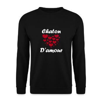 Chaton - Sweat-shirt Unisexe - noir - Devant - Alina (178cm) & Michal (187cm)