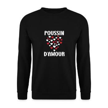 Poussin - Sweat-shirt Unisexe - noir - Devant - Alina (178cm) & Michal (187cm)