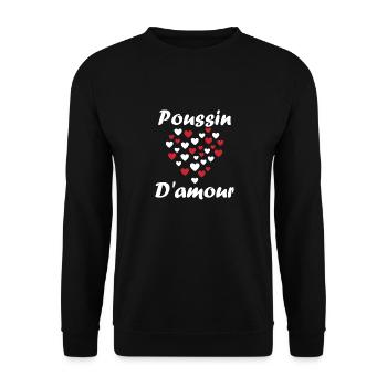 Poussin - Sweat-shirt Unisexe - noir - Devant - Alina (178cm) & Michal (187cm)