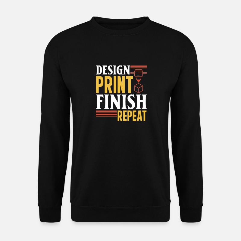3D Drucker 3D Druck - Unisex Pullover - Schwarz