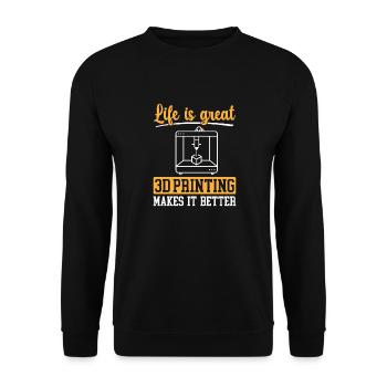 3D Drucker 3D Druck - Unisex Pullover - Schwarz - Vorne - Alina (178cm) & Michal (187cm)