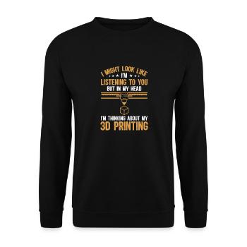 3D Drucker 3D Druck - Unisex Pullover - Schwarz - Vorne - Alina (178cm) & Michal (187cm)