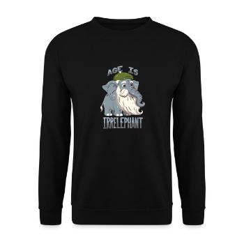 Elephant Pun for Seniors and Retirees - Unisex Sweatshirt - black - Front - Alina (178cm) & Michal (187cm)