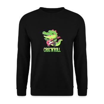 Rocker Crocodile - Jeu de mots - Sweat-shirt Unisexe - noir - Devant - Alina (178cm) & Michal (187cm)