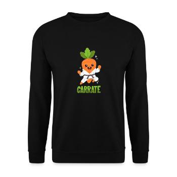 Karaté Carotte - Jeu de mots - Sweat-shirt Unisexe - noir - Devant - Alina (178cm) & Michal (187cm)