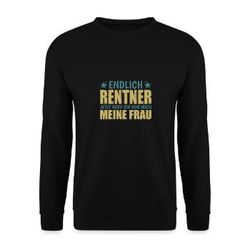 Enfin à la retraite maintenant, je ne fais qu’ennuyer ma femme - Sweat-shirt Unisexe - noir - Devant - Alina (178cm) & Michal (187cm)