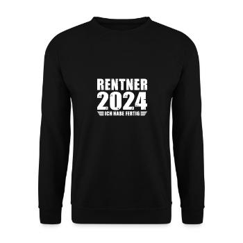 Pensionär Rente Ruhestand Lustiger Herren Rentner - Unisex Pullover - Schwarz - Vorne - Alina (178cm) & Michal (187cm)