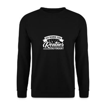 Pensionär Rente Ruhestand 2024 2025 Lustiger Herr - Unisex Pullover - Schwarz - Vorne - Alina (178cm) & Michal (187cm)