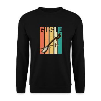 Gusle Retro Serbie Balkans Folklore Musique - Sweat-shirt Unisexe - noir - Devant - Alina (178cm) & Michal (187cm)