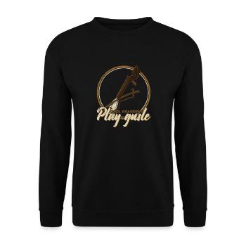 Cool grandpas play gusle Retro Serbien Balkan - Unisex Pullover - Schwarz - Vorne - Alina (178cm) & Michal (187cm)