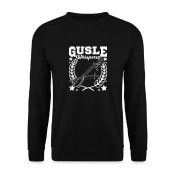 Gusle Whisperer Serbien Balkan Musik - Unisex Pullover - Schwarz - Vorne - Alina (178cm) & Michal (187cm)