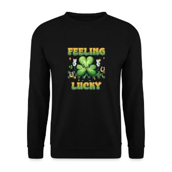 Se sentir chanceux le jour de la Saint-Patrick - Sweat-shirt Unisexe - noir - Devant - Alina (178cm) & Michal (187cm)