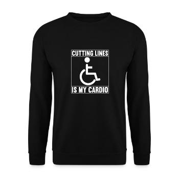 Wheelchair users Wheelchair - Unisex Sweatshirt - black - Front - Alina (178cm) & Michal (187cm)