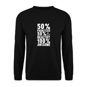Wheelchair users Wheelchair - Unisex Sweatshirt - black - Front - Alina (178cm) & Michal (187cm)