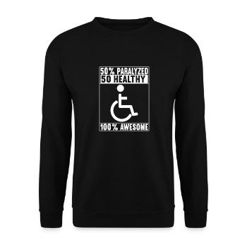Personnes en fauteuil roulant Fauteuil roulant - Sweat-shirt Unisexe - noir - Devant - Alina (178cm) & Michal (187cm)