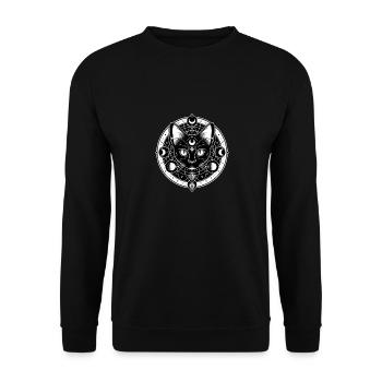 Easter Ostara Eostre Pagan Spring Hare - Unisex Sweatshirt - black - Front - Alina (178cm) & Michal (187cm)