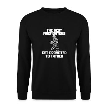 Feuerwehrmann Feuerwehr Papa Beruf Leidenschaft - Unisex Pullover - Schwarz - Vorne - Alina (178cm) & Michal (187cm)