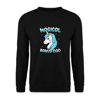 Magical Bonus Dad Stepfather Adoption - Unisex Sweatshirt - black - Front - Alina (178cm) & Michal (187cm)