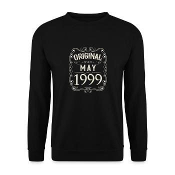 Vintage - Original since May 1999 Birthday - Unisex Sweatshirt - black - Front - Alina (178cm) & Michal (187cm)