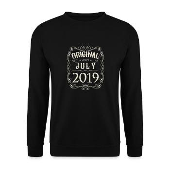 Vintage - Original since July 2019 Birthday - Unisex Sweatshirt - black - Front - Alina (178cm) & Michal (187cm)