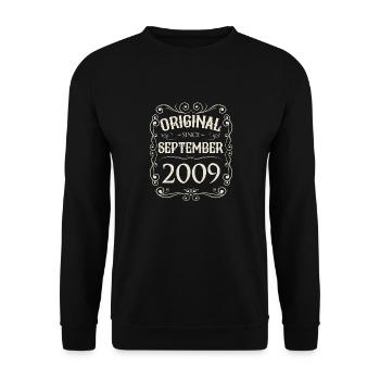 Millésime - Original depuis l’anniversaire de septembre 2009 - Sweat-shirt Unisexe - noir - Devant - Alina (178cm) & Michal (187cm)