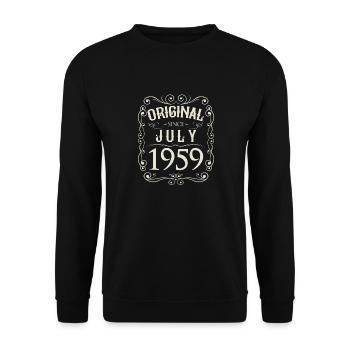 Vintage - Original since Juli 1959 Geburtstag - Unisex Pullover - Schwarz - Vorne - Alina (178cm) & Michal (187cm)