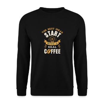 Coffee Lover Barista Quote Cappuccino Expresso - Unisex Sweatshirt - black - Front - Alina (178cm) & Michal (187cm)