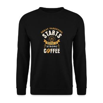 Coffee Lover Barista Quote Cappuccino Expresso - Unisex Sweatshirt - black - Front - Alina (178cm) & Michal (187cm)