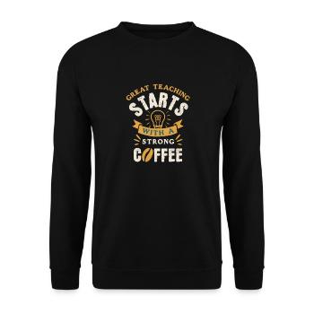 Coffee Lover Barista Quote Cappuccino Expresso - Unisex Sweatshirt - black - Front - Alina (178cm) & Michal (187cm)