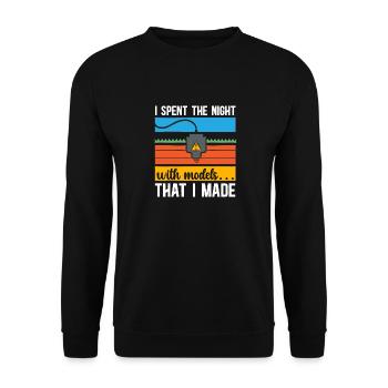 3D Printer 3D Printing - Unisex Sweatshirt - black - Front - Alina (178cm) & Michal (187cm)