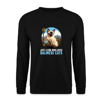 Chat balinais Balinesenkatze - Sweat-shirt Unisexe - noir - Devant - Alina (178cm) & Michal (187cm)