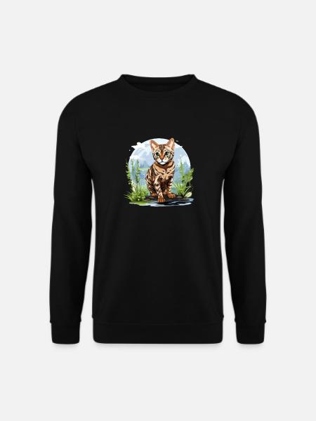 Bengal Cat Bengalkatze - Unisex Pullover - Schwarz