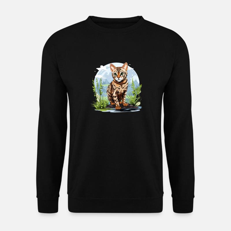 Bengal Cat Bengalkatze - Unisex Pullover - Schwarz