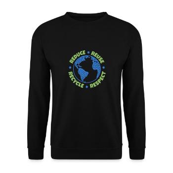 Recycle Reuse Renew Rethink Earth Day Environmenta - Unisex Pullover - Schwarz - Vorne - Alina (178cm) & Michal (187cm)