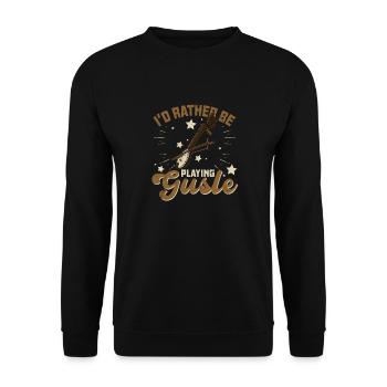 I'd rather be playing gusle Serbien Balkan Musik - Unisex Pullover - Schwarz - Vorne - Alina (178cm) & Michal (187cm)