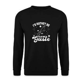 I'd rather be playing gusle Serbien Balkan Musik - Unisex Pullover - Schwarz - Vorne - Alina (178cm) & Michal (187cm)