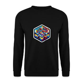 Gaga Ball Dodgeball Hexagon Pit Sport Team Game - Unisex Sweatshirt - black - Front - Alina (178cm) & Michal (187cm)