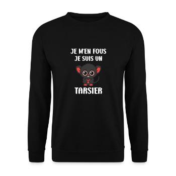 Humour tarsier - Sweat-shirt Unisexe - noir - Devant - Alina (178cm) & Michal (187cm)