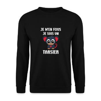 Humour tarsier - Sweat-shirt Unisexe - noir - Devant - Alina (178cm) & Michal (187cm)