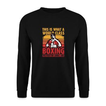 So sieht ein Weltklasse-Boxlehrer aus - Unisex Pullover - Schwarz - Vorne - Alina (178cm) & Michal (187cm)