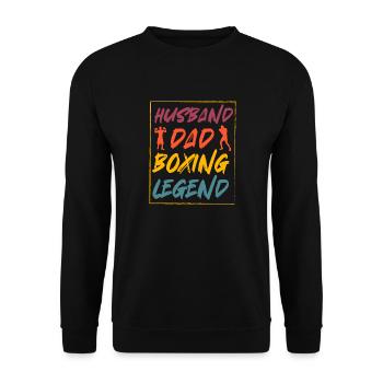 Ehemann Vater Boxlegende - Unisex Pullover - Schwarz - Vorne - Alina (178cm) & Michal (187cm)