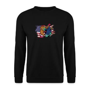 Boxen USA - Unisex Pullover - Schwarz - Vorne - Alina (178cm) & Michal (187cm)