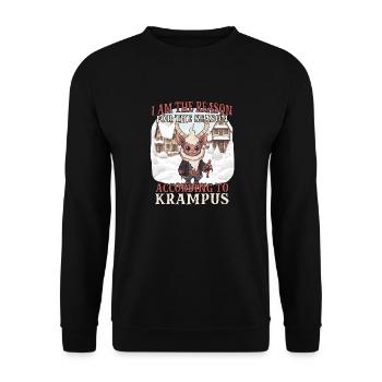 Krampus T Dämonischer Weihnachtsmann Kramperl - Unisex Pullover - Schwarz - Vorne - Alina (178cm) & Michal (187cm)