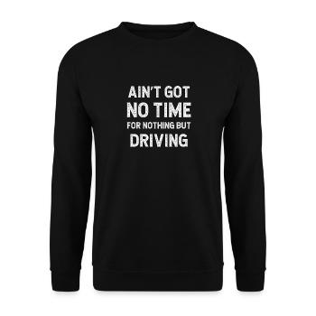 Drôle De Conduite Voiture Bus Van Taxis N’a Pas De Temps Pour - Sweat-shirt Unisexe - noir - Devant - Alina (178cm) & Michal (187cm)