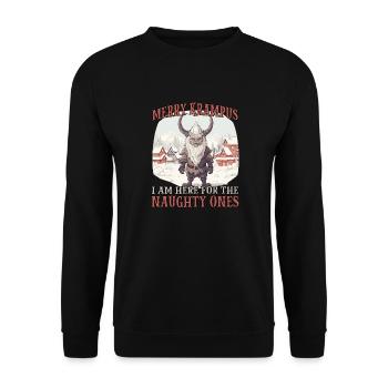 Kawaii Krampus T Costume de Père Noël méchant - Sweat-shirt Unisexe - noir - Devant - Alina (178cm) & Michal (187cm)