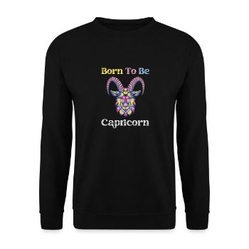 Né pour être Signe Capricorne de l’astrologie du zodiaque - Sweat-shirt Unisexe - noir - Devant - Alina (178cm) & Michal (187cm)