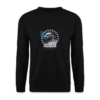 USA Elections 2024 Bald Eagle Vote For Freedom - Unisex Sweatshirt - black - Front - Alina (178cm) & Michal (187cm)