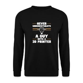 3D Drucker 3D Druck - Unisex Pullover - Schwarz - Vorne - Alina (178cm) & Michal (187cm)