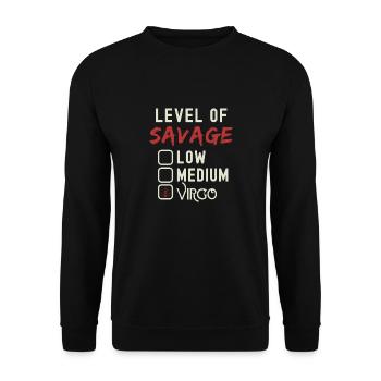 Level Of Savage Virgo Funny Star Sign Astrology - Unisex Sweatshirt - black - Front - Alina (178cm) & Michal (187cm)