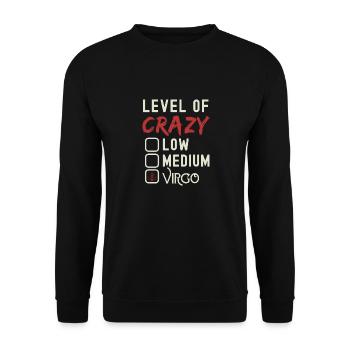 Level Of Crazy Virgo Funny Star Sign Astrology - Unisex Sweatshirt - black - Front - Alina (178cm) & Michal (187cm)